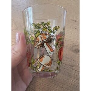 Arcoroc France Spice of Life Glass Tumbler Mushroom Tomato Pattern